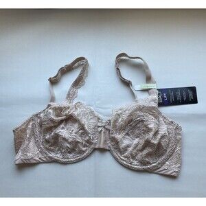 Bali Desire Lift Lace Underwire Full Coverage Women's Bra NWT Champagne Nude 42B